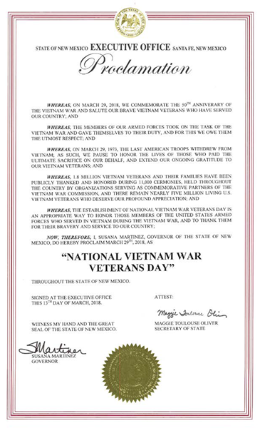 New Mexico Proclamation (2018)